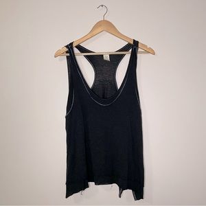 We The Free Vintage Black Double Layered Tank Top Soft Cotton Razor Back